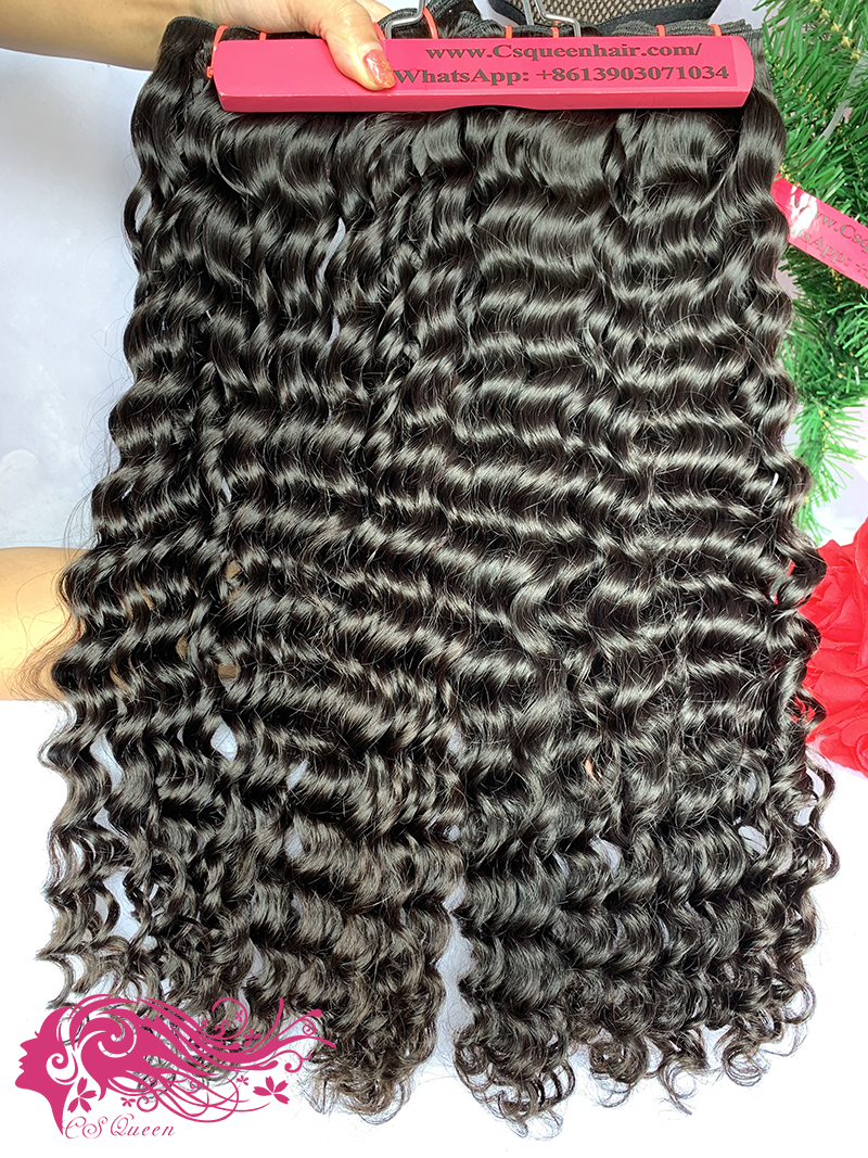 Csqueen Raw Bounce Curly 2 Bundles with 5*5 HD Lace Closure Unprocessed hair
